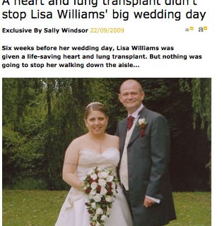Heart & lung transplant didn't stop Lisa Williams' big wedding day