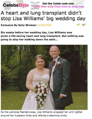 Heart & lung transplant didn't stop Lisa Williams' big wedding day