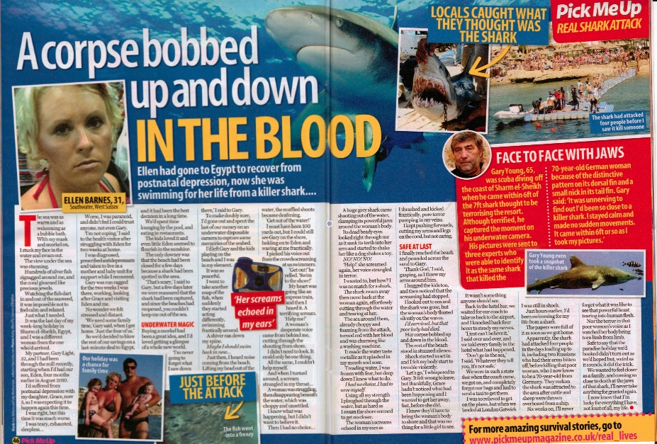 A corpse bobbed up and down IN THE BLOOD
