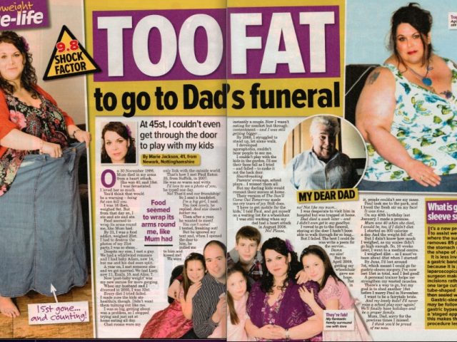 Too fat to go to my dad's funeral