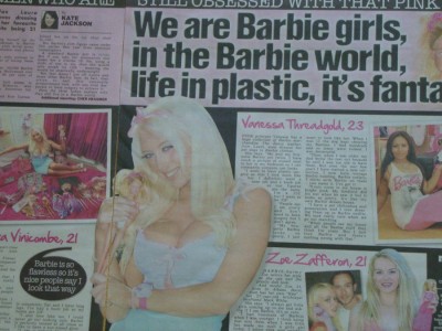 We are Barbie girls in the Barbie world. Life in plastic