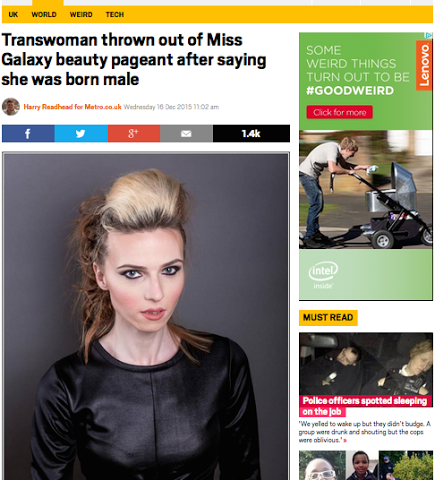 Woman Axed From Beauty Contest Because She Was Born Male